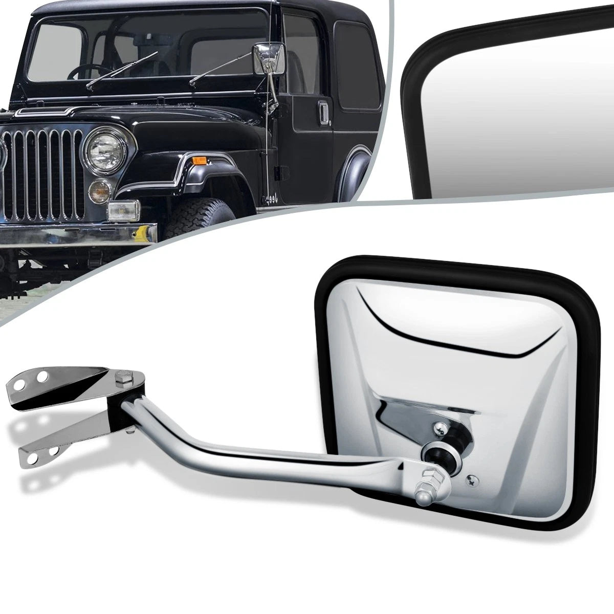 OE Style Manual Side View Door Mirror Left for Jeep CJ5 CJ6 CJ7 (1960–1983) CH1320147