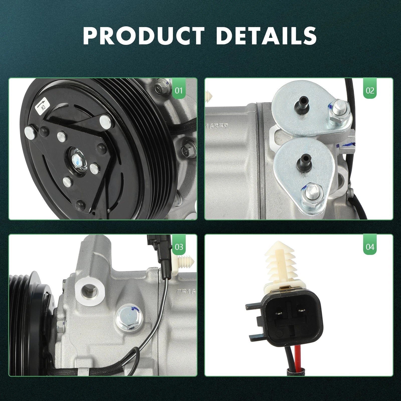 A/C Compressor with Clutch for Volvo S60 S90 XC90 (2015–2020)