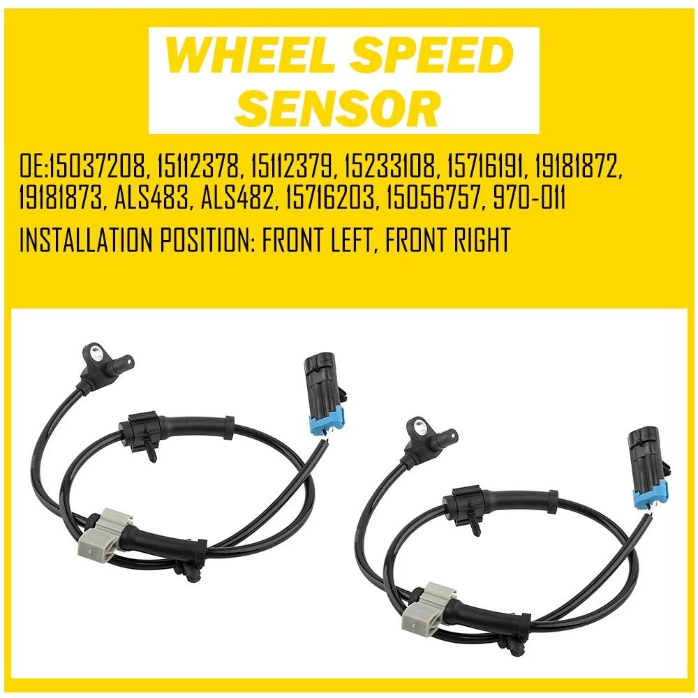 Front ABS Wheel Speed Sensor for GMC Savana, Sierra, Yukon, Chevy, Cadillac Escalade (2000–2023)