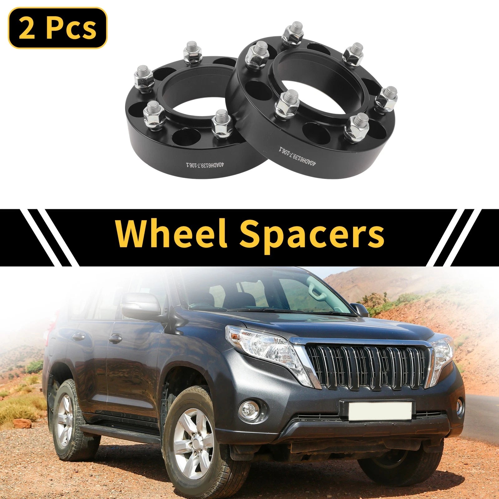 2Pcs Wheel Spacers 6x139.7mm M12x1.5 for Toyota Land Cruiser (1980–1997)