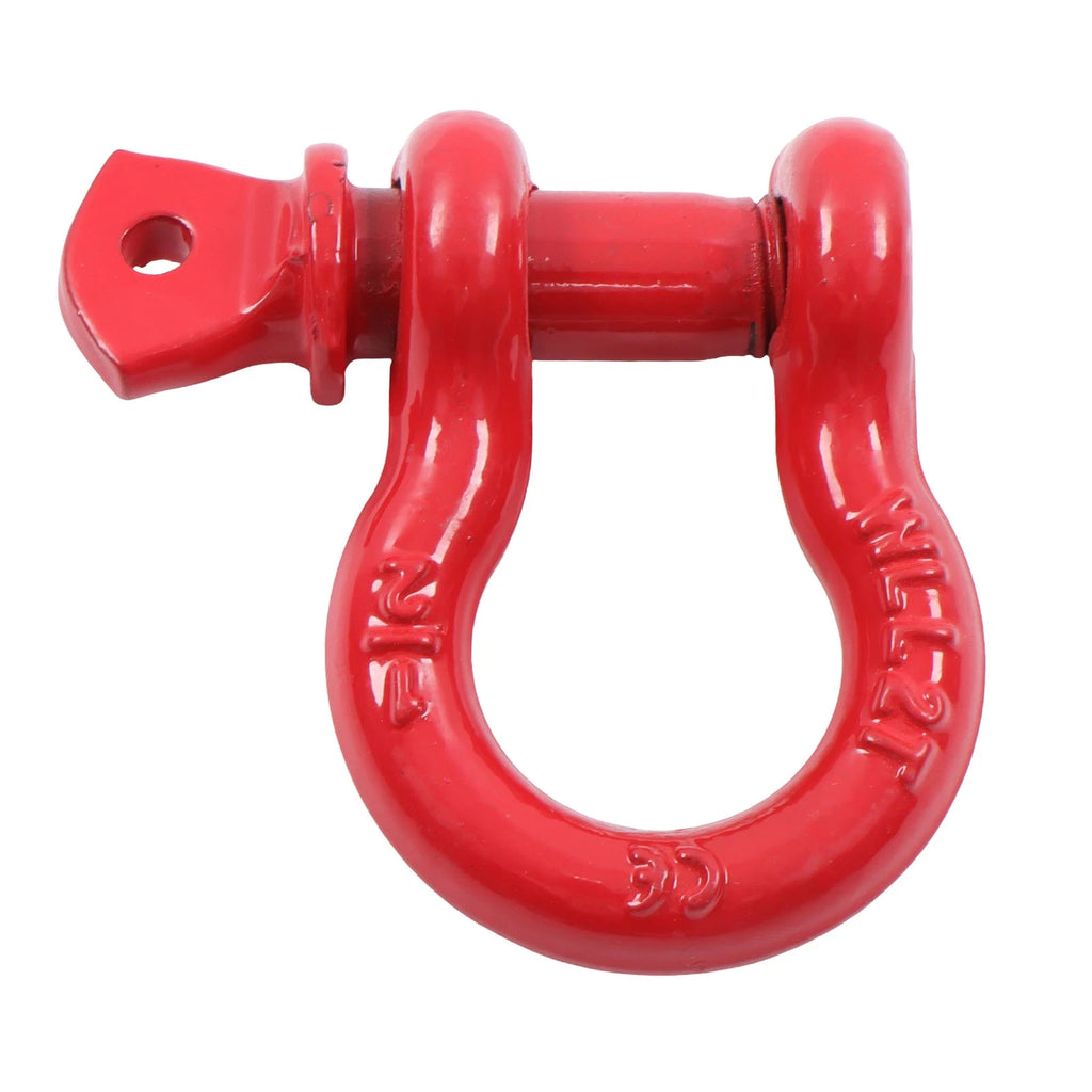 2 Pcs 1/2 Inch Red Bow D Ring Shackles with Screw Pin 2 Ton Capacity
