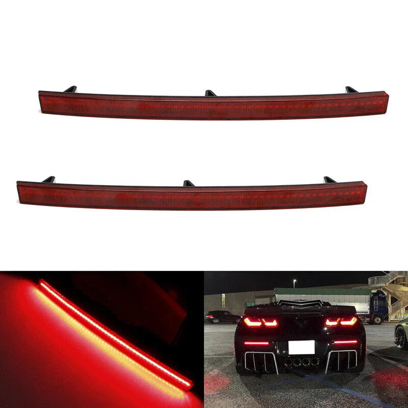 Red Lens Rear Bumper Reflector Brake Light for Chevrolet Corvette (2014–2019)