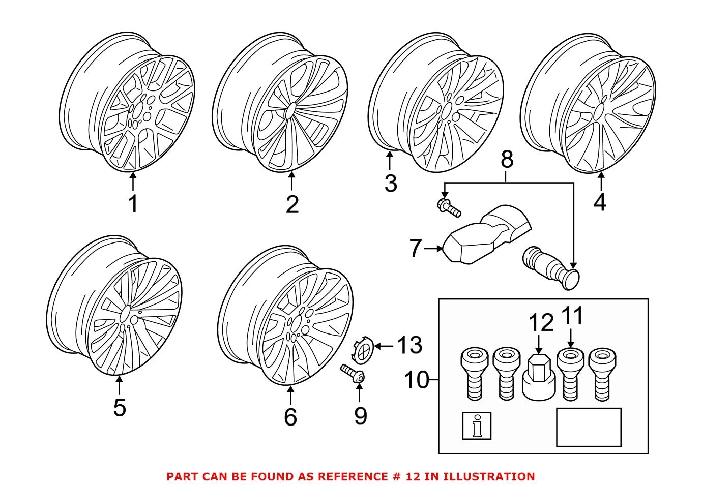Wheel Lock Key for BMW (OEM 36136765543)