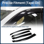 Set of 4 Window Deflectors for Ford Edge (2015) - Tape-On Black