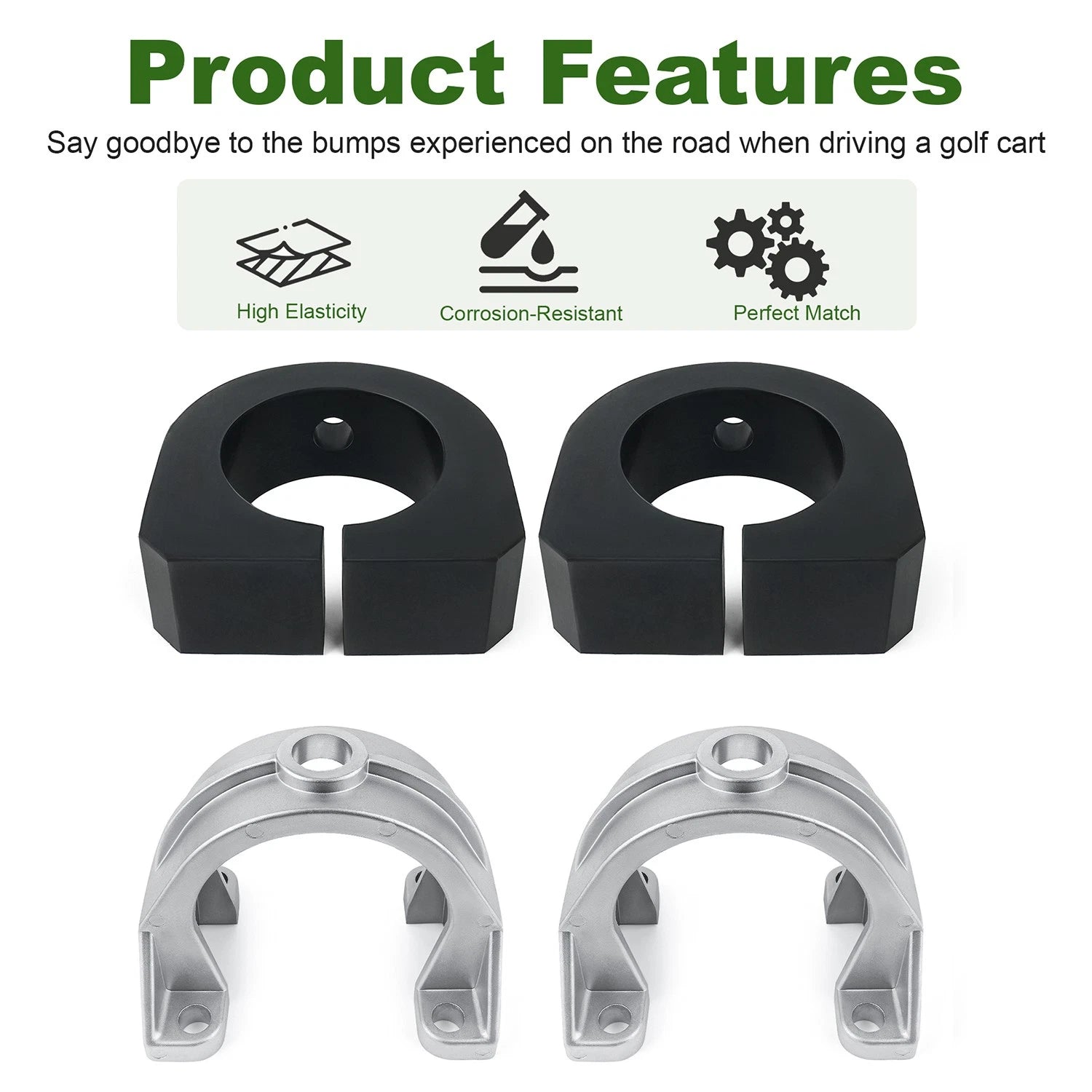 Rear Spring ISO Mount Cap with Rubber Bushing for E-Z-GO Workhorse 800/1200
