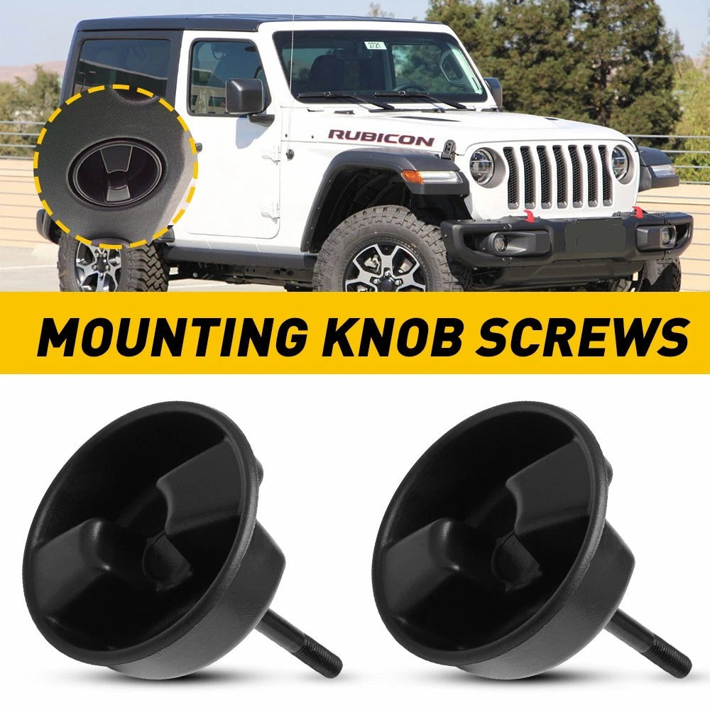 2pc Hardtop Freedom Top Targa Mounting Screw Knob for Jeep Wrangler JK (2007–2018)