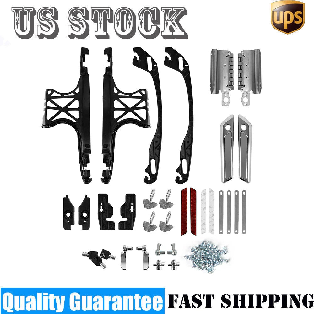 Saddlebag Hardware Latch Hinge Lock Kit for Harley Road King (2014–2024)