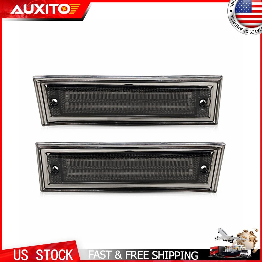 2X Smoked Front Side Marker Lights for Chevrolet GMC Suburban K5 Jimmy (1981–1991)