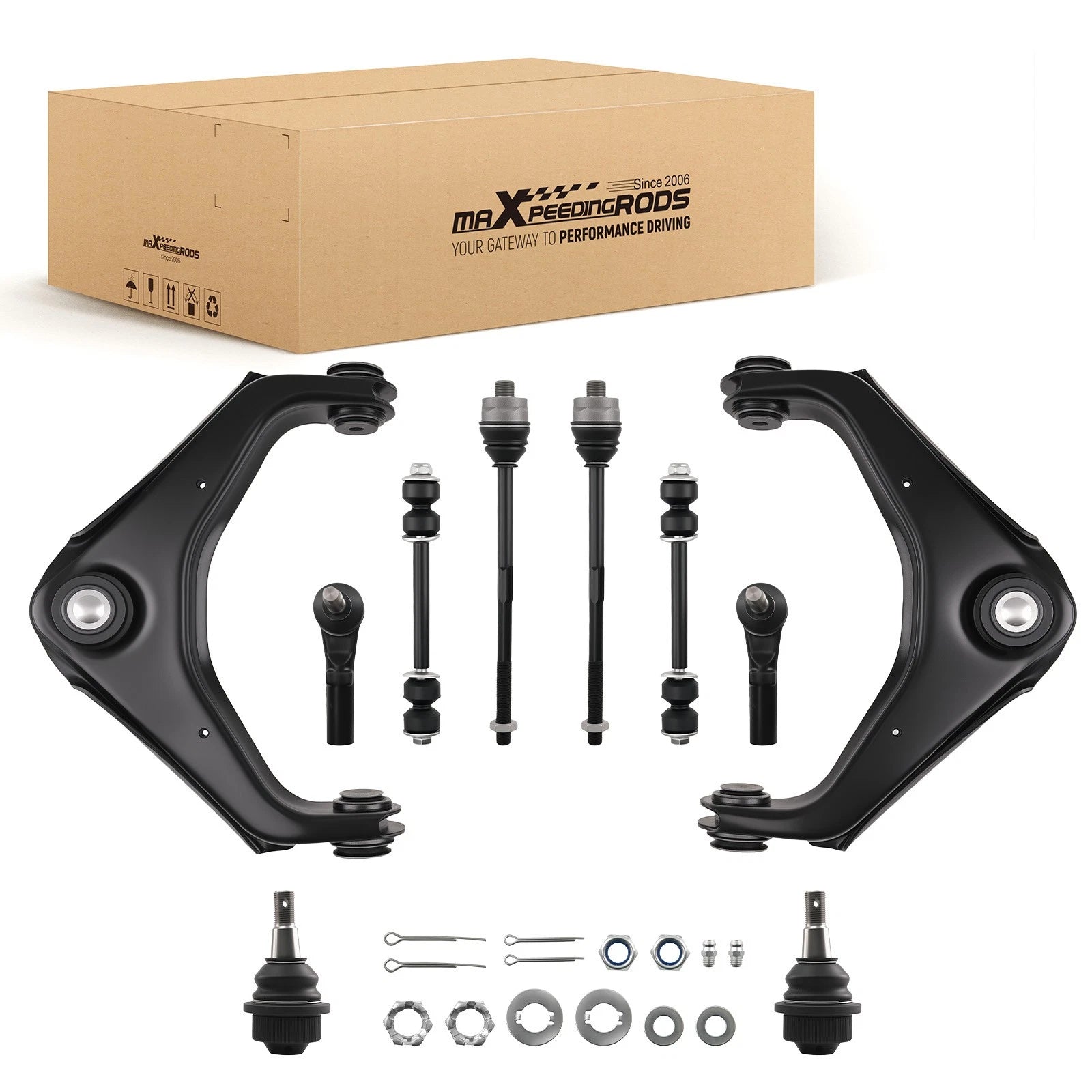 10x Front Upper Control Arms Sway Bar Tie Rods for GMC Yukon XL 2500 (2001–2010)