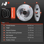 Front Drilled Rotors for Honda Civic (1990-2005)