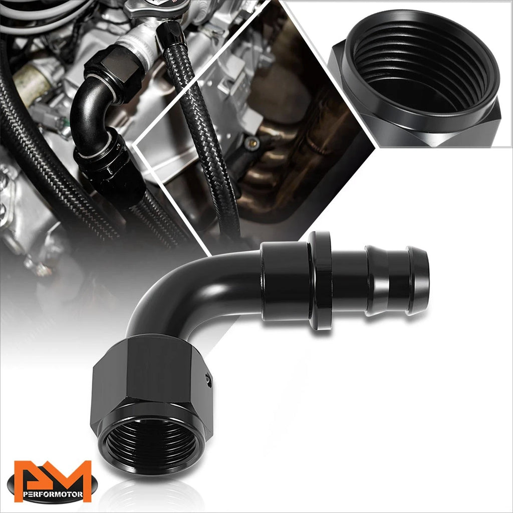 12AN to 3/4" Barb 90 Degree Push Lock Hose End Fitting (2000PSI)