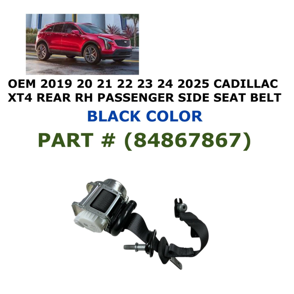Rear Right Side Seat Belt for Cadillac XT4 (2019–2025) BLACK 84867867