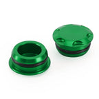 Aluminum Green Frame Hole Caps Plugs for Kawasaki Ninja 250 400 (2018–2022)