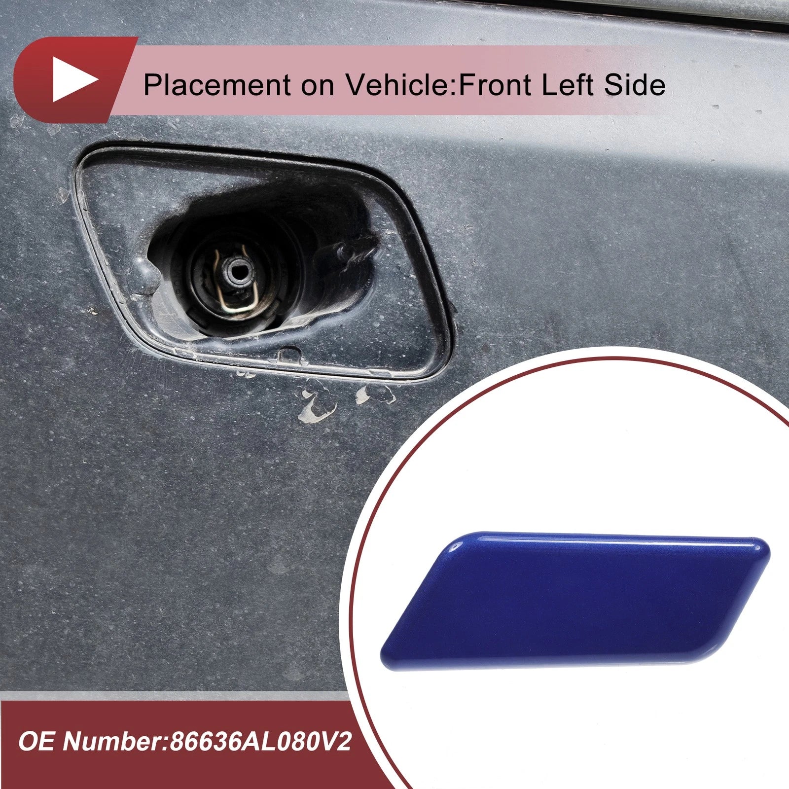 Front Left Washer Nozzle Cover Cap for Subaru Outback (2015–2017) Blue