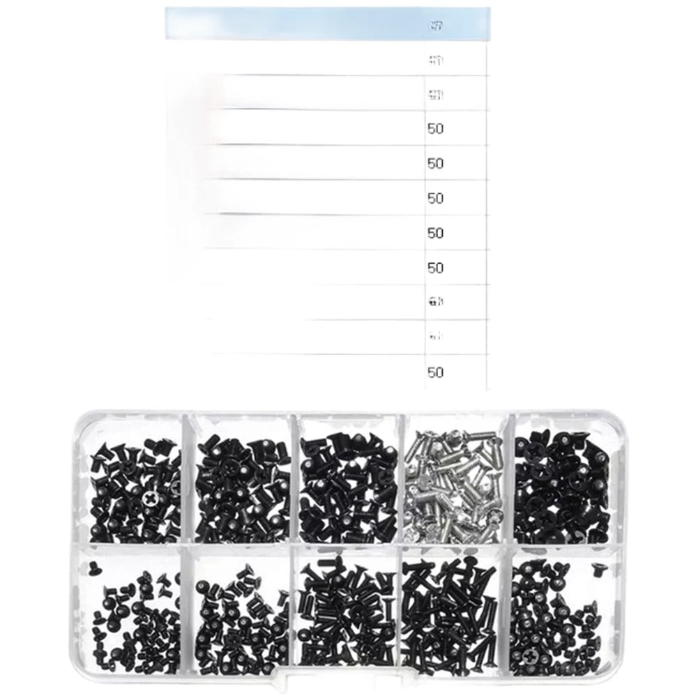 500PCS Black Countersunk Screw Kit M2 M2.5 for PC Laptop Repair