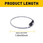 2X LED Wheel Rim Ring Lights for Universal Fit (17.5")