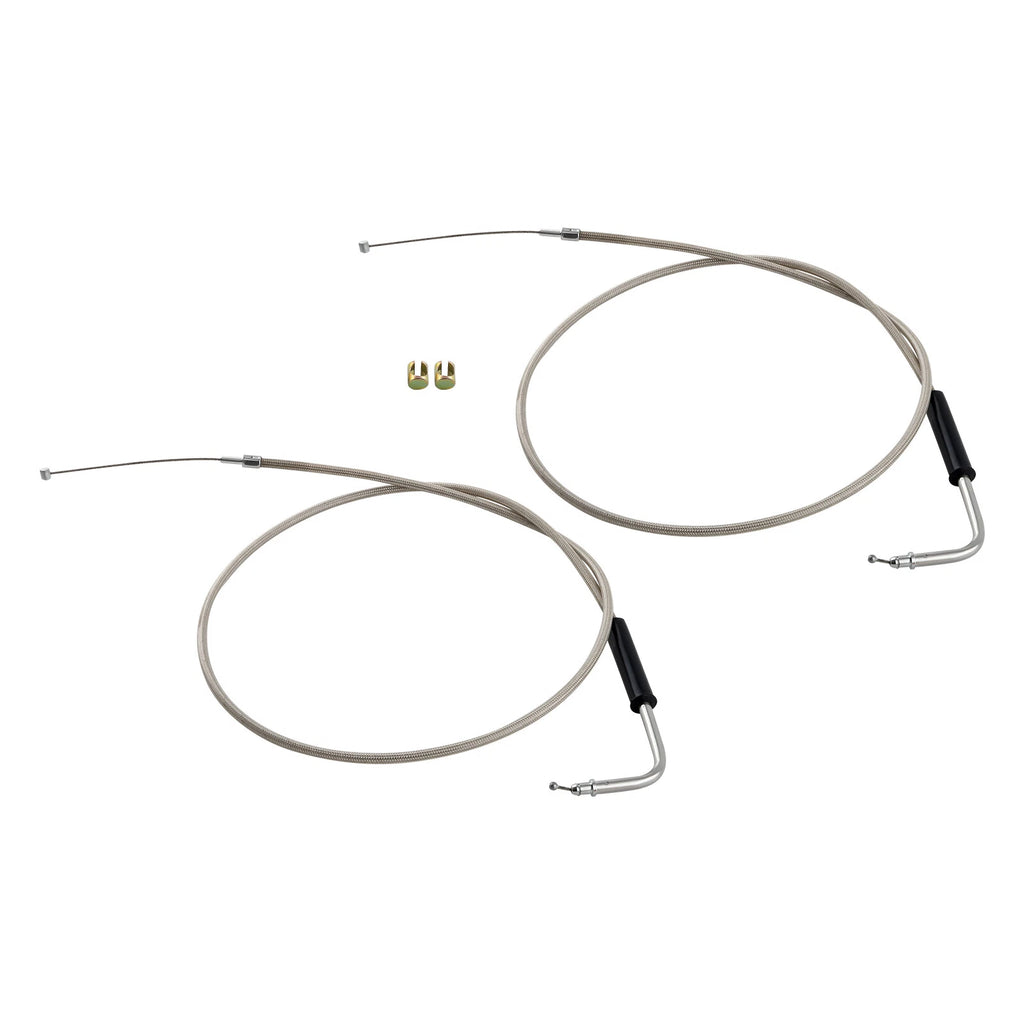 Stainless Steel Throttle & Idle Cable Set for Harley Davidson FXST (1996–2007)