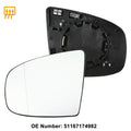 Left Mirror Glass Replacement with Backing Plate for BMW X6, X5 (2008–2014)