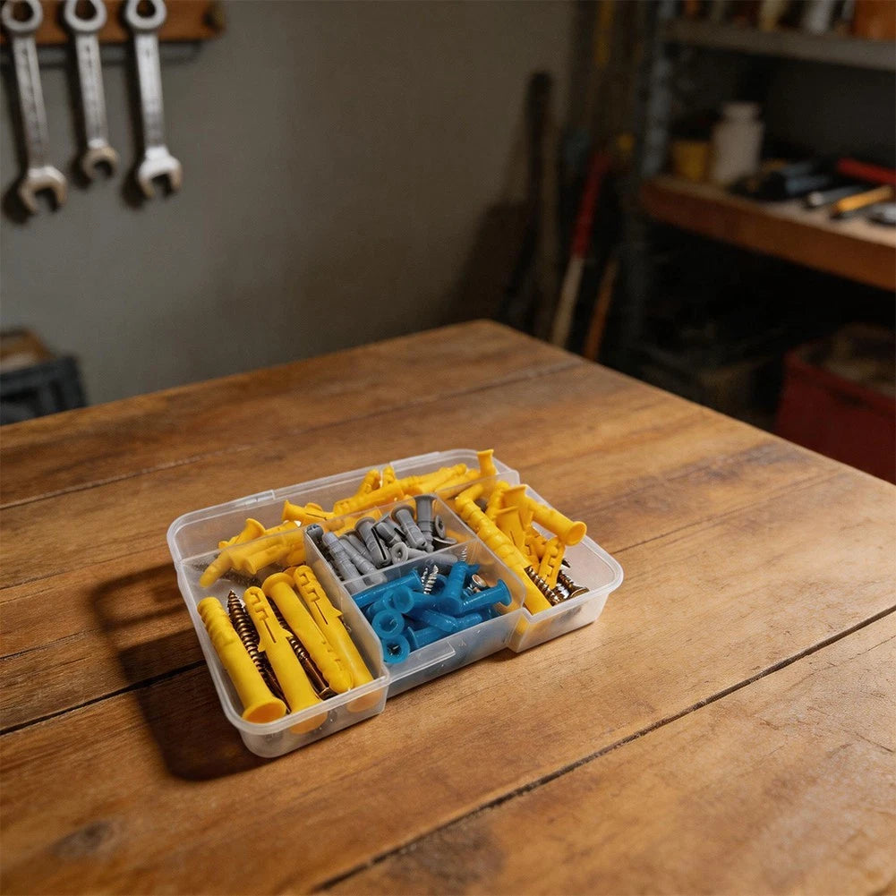 80pcs Expansion Anchors with Screws for Slate Concrete Brick