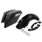 Matte Black 5" Stretched Saddlebags & Rear Fender for Harley Touring (2009–2013)