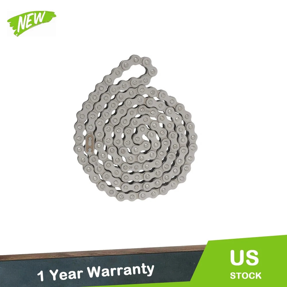 Set of 40 Roller Chain with 2 Connecting Links for Various Applications (5 ft)