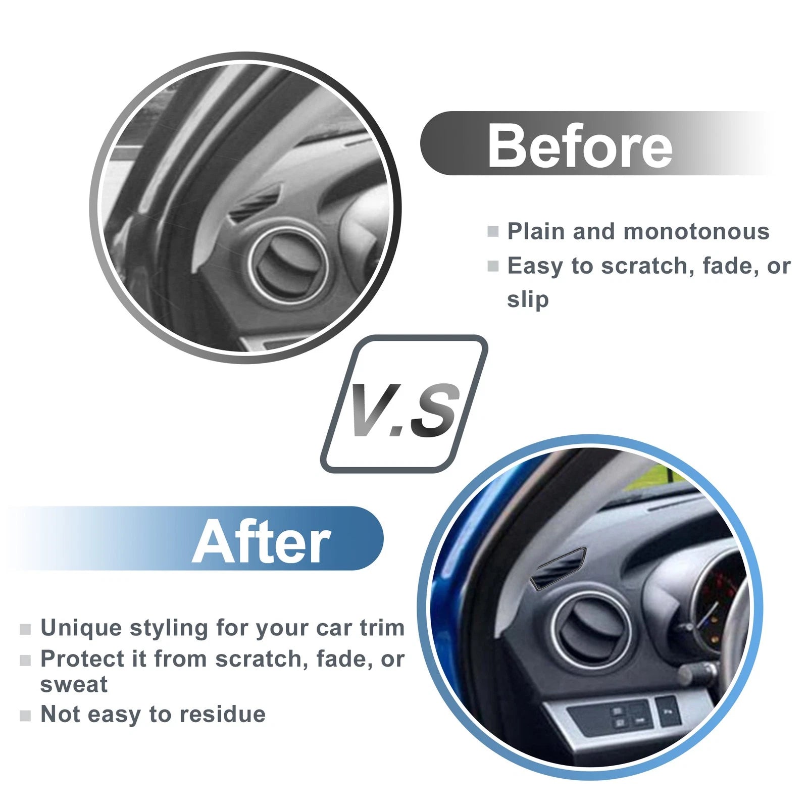 Set of 2 Air Condition Outlet Vent Trim Cover Frame for Mazda 3 (2010–2013) Black