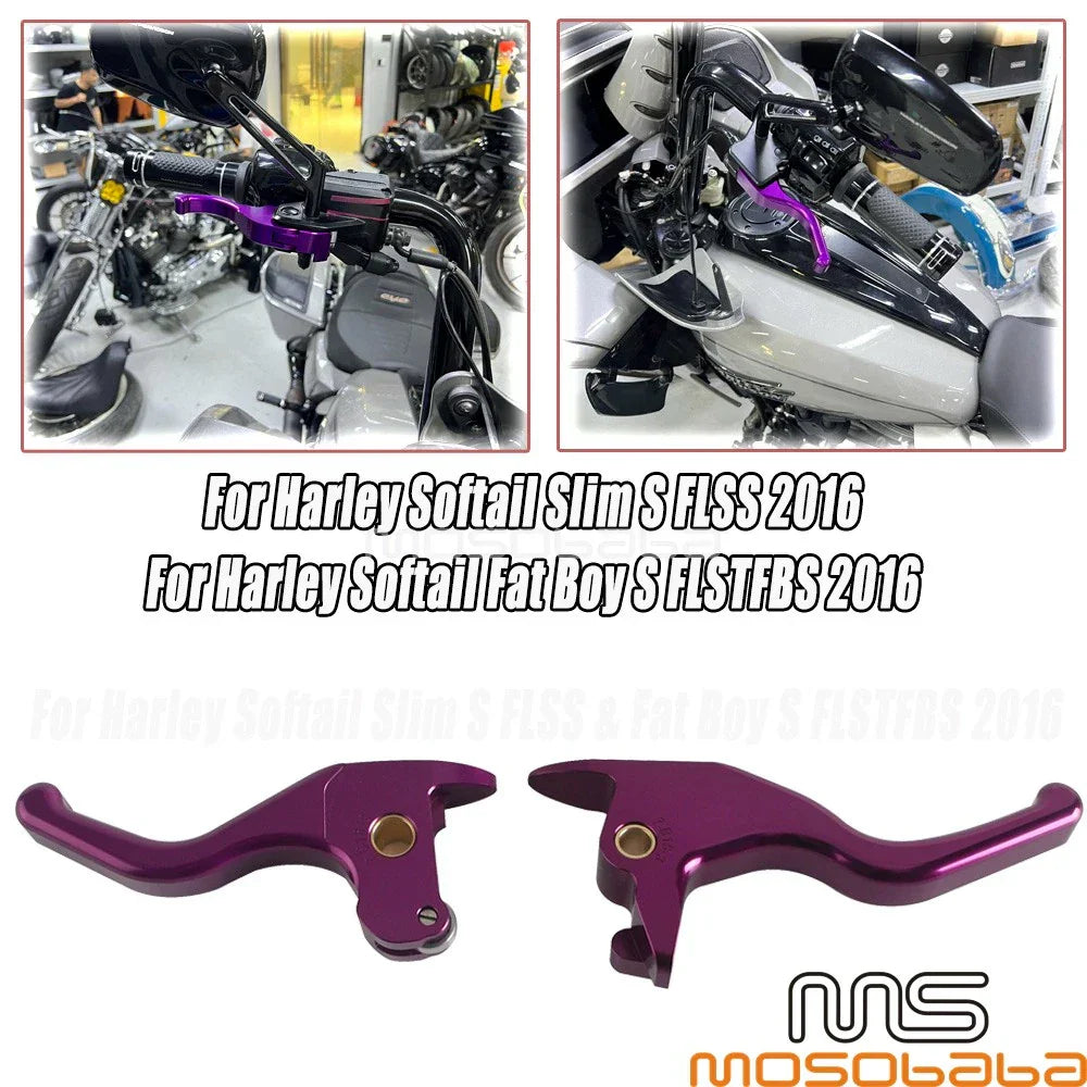 Finger Brake Clutch Levers for Harley Softail Fat Boy S