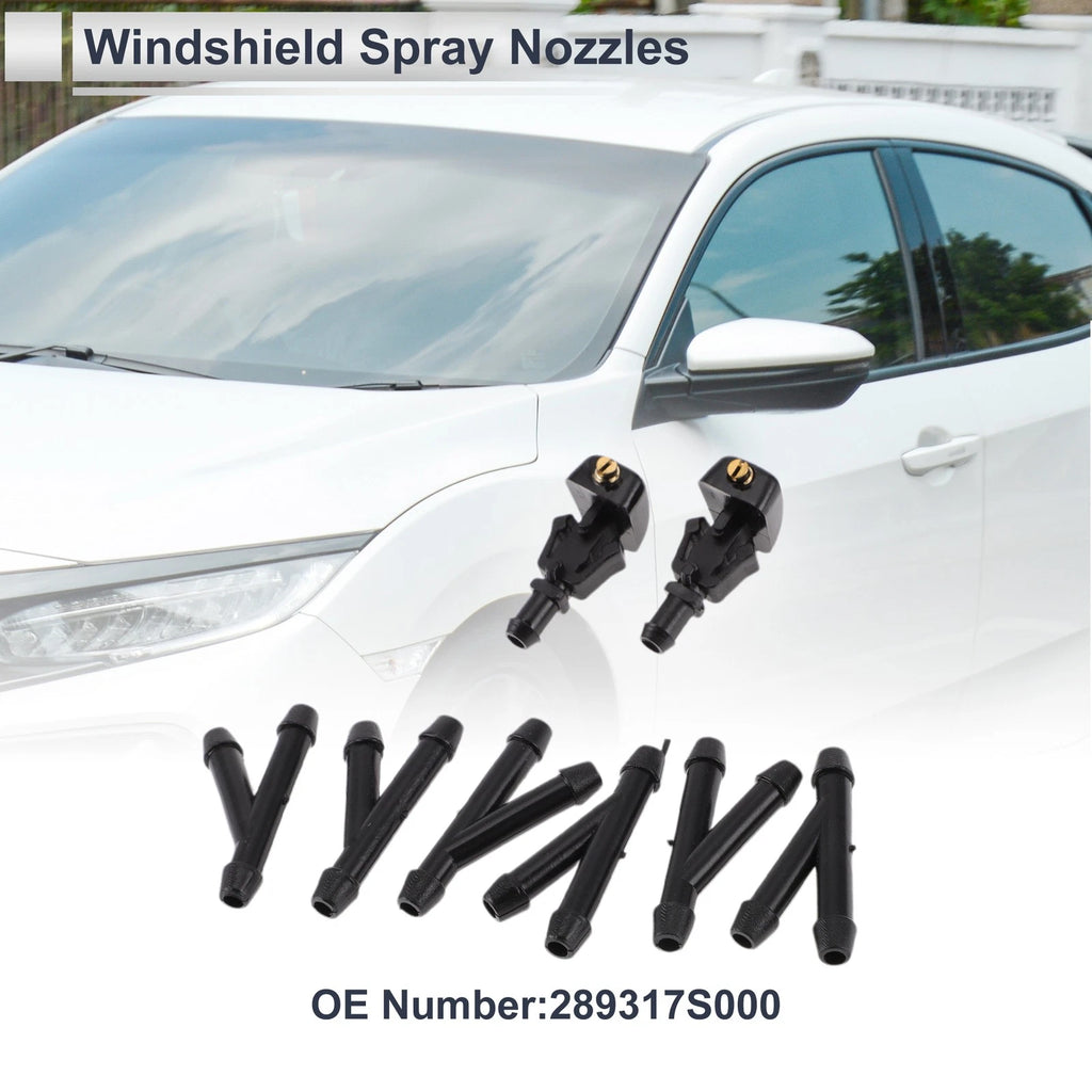 Washer Nozzle Set of 6 w/ Hose Connector for Nissan (No. 289317S000)