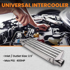 Front Mount Aluminum Intercooler for Universal Fit (27"x7"x2.5")