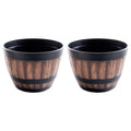 2X Plastic Flower Pots for Healthy Growth - Wine Tub Shape with Drainage