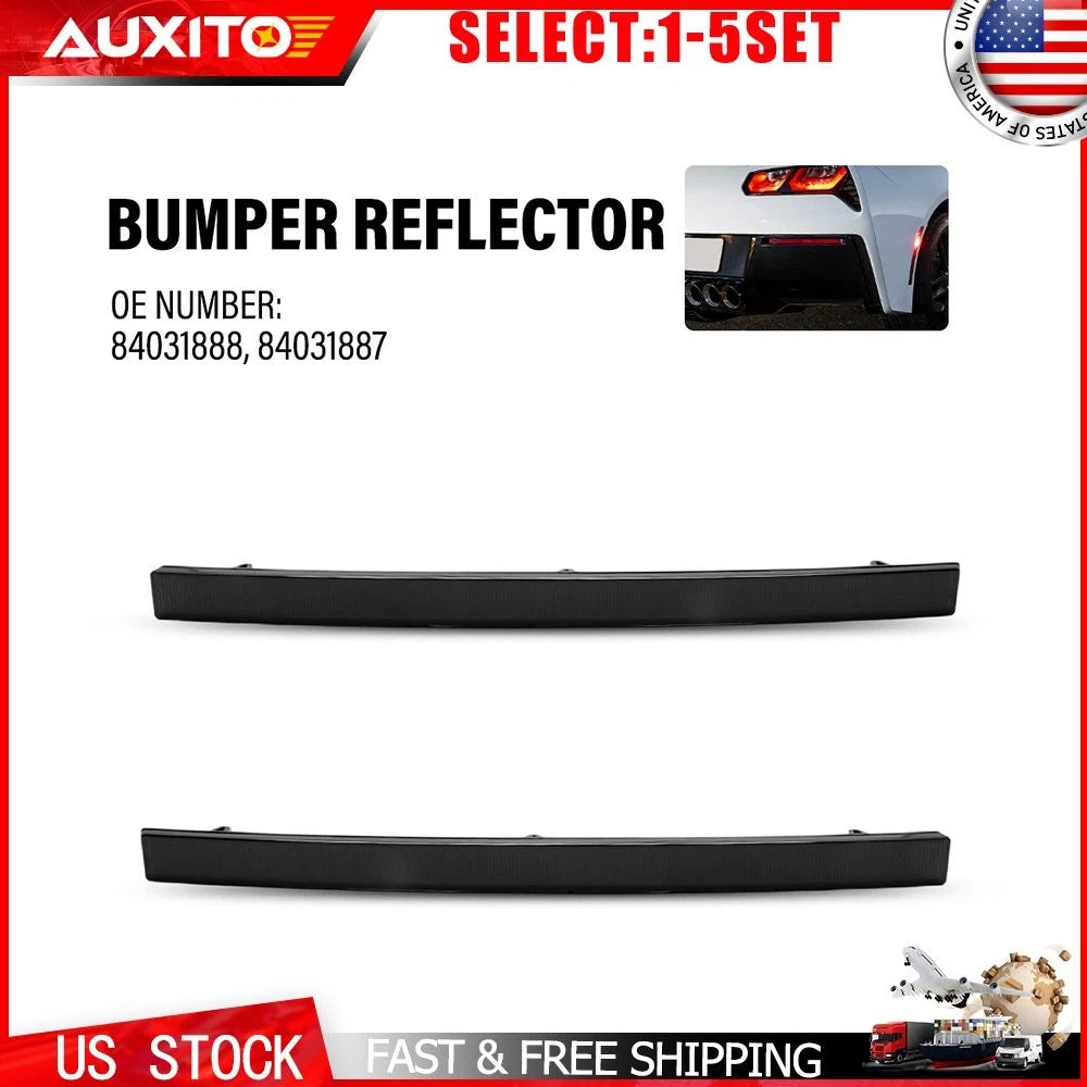Set of 2 OE 84031888 Smoked Rear Bumper Reflectors for Chevrolet Corvette C7 (2014–2019)