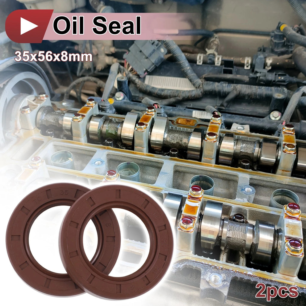 2X Oil Seal Rotary Shaft Seal FKM Rubber 35x56x8mm for Various Models 