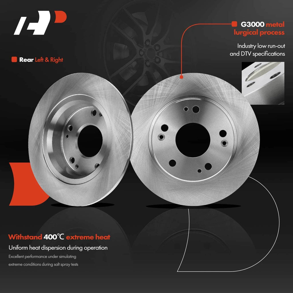 Front & Rear Disc Brake Rotors and Ceramic Pads for Honda Accord