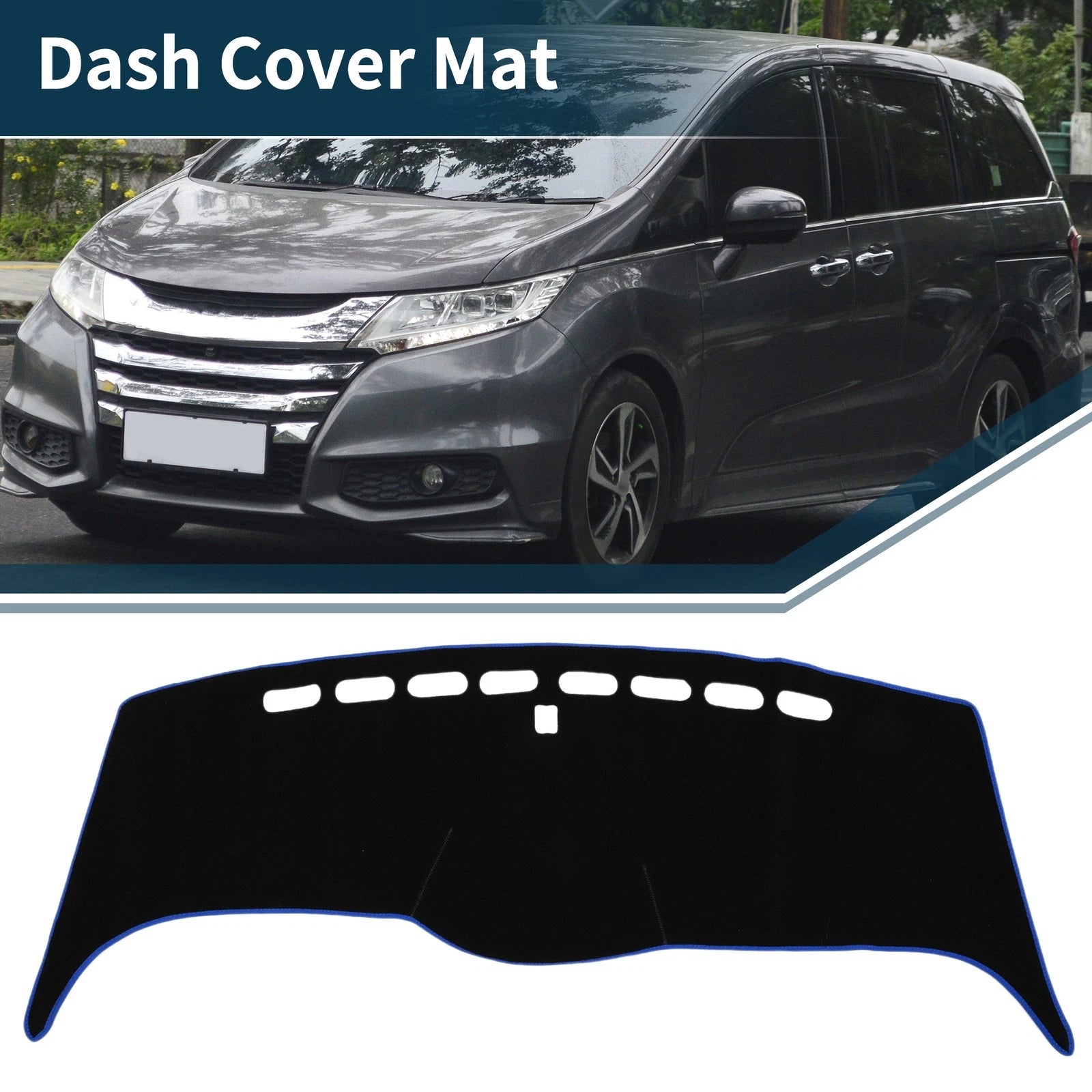 Dashboard Cover Mat for Honda Odyssey RB1 RB2 (2005–2010) Black Blue