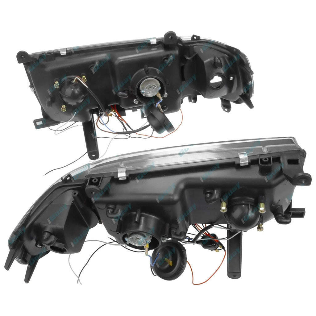 Angel Eyes Projector Headlights w/ LED DRLs Black for Landcruiser 80 Series