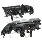 Angel Eyes Projector Headlights w/ LED DRLs Black for Landcruiser 80 Series