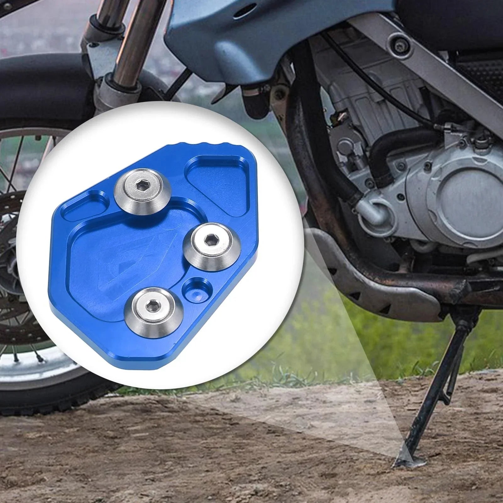 Kickstand Plate Pad Blue for BMW K1200S K1200R K1300S