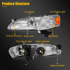 Headlights Corner Reflector Lamp for Toyota Corolla (1998–2000) Chrome Housing