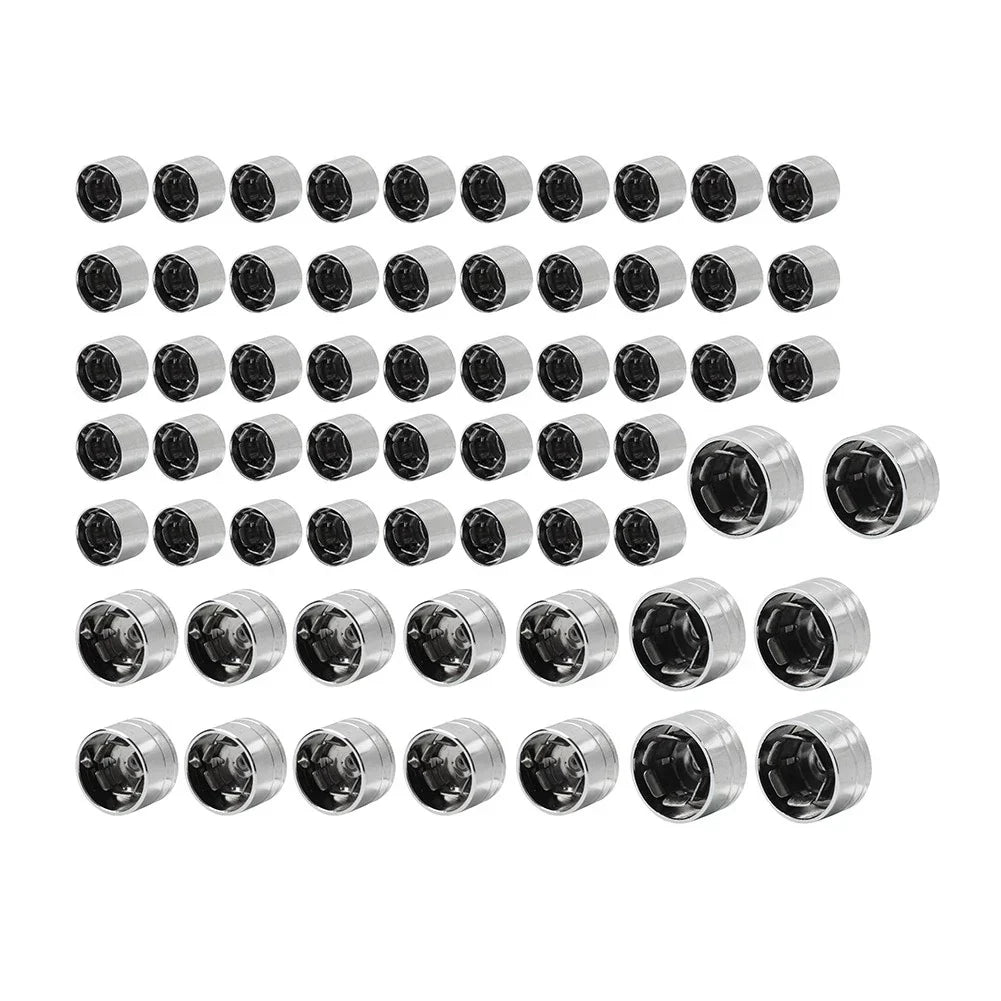 62X Chrome Engine Bolt Caps for Harley Touring Road King Street Glide (17-24)