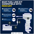 Fuel Line Kit 3/8-Inch x 6-Foot for Mercury Marine (EPA/CARB)