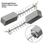 Set of 10 Carbon Brushes for Electric Motors (10x5x5mm)