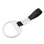 Round Ring Handle Strap for Train Bus (PVC Plastic, Black & White)
