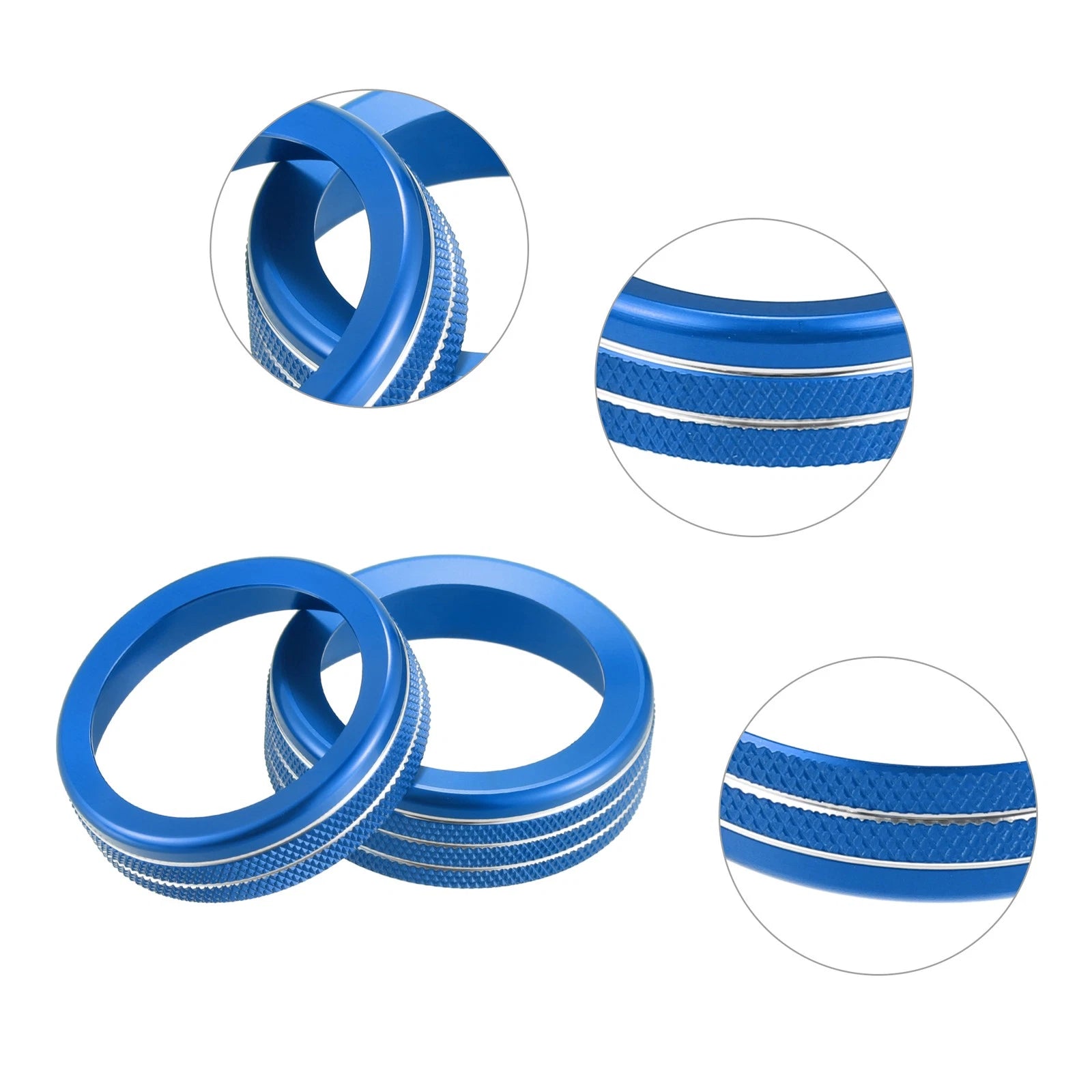 7pcs Aluminum Alloy AC Switch Knob Cover Ring Trim for Ford F-150 (2021–2022)