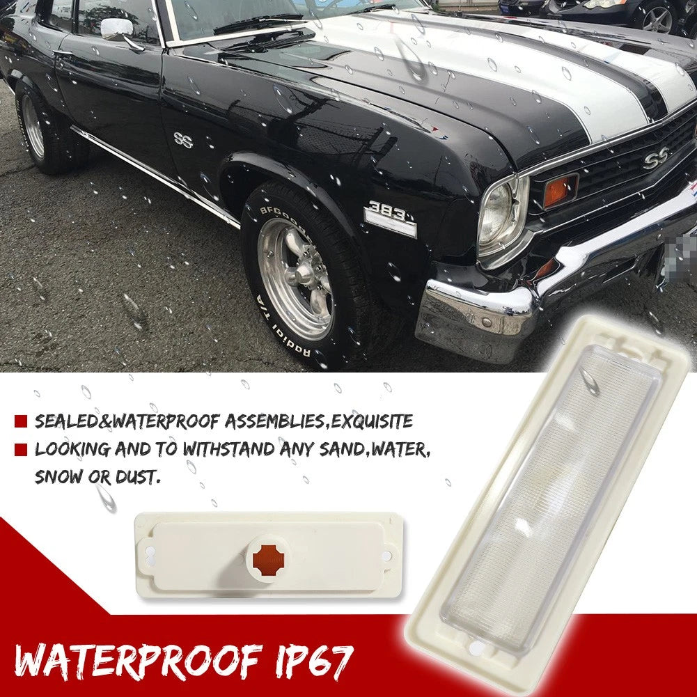 Set of 4 Clear Lens Side Marker Light Covers for Chevy Nova (1970–1974)