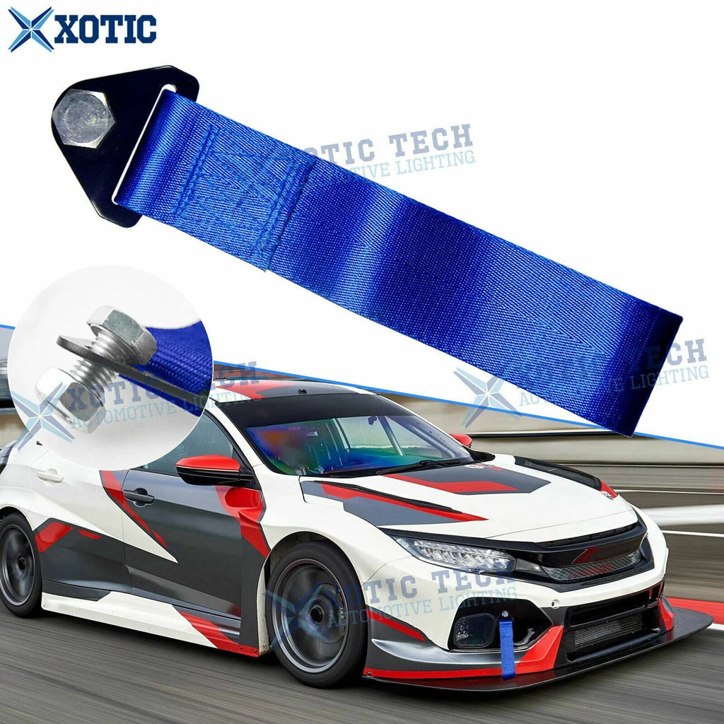 Racing Towing Hook Strap for Acura Honda for Universal Blue Car (—)