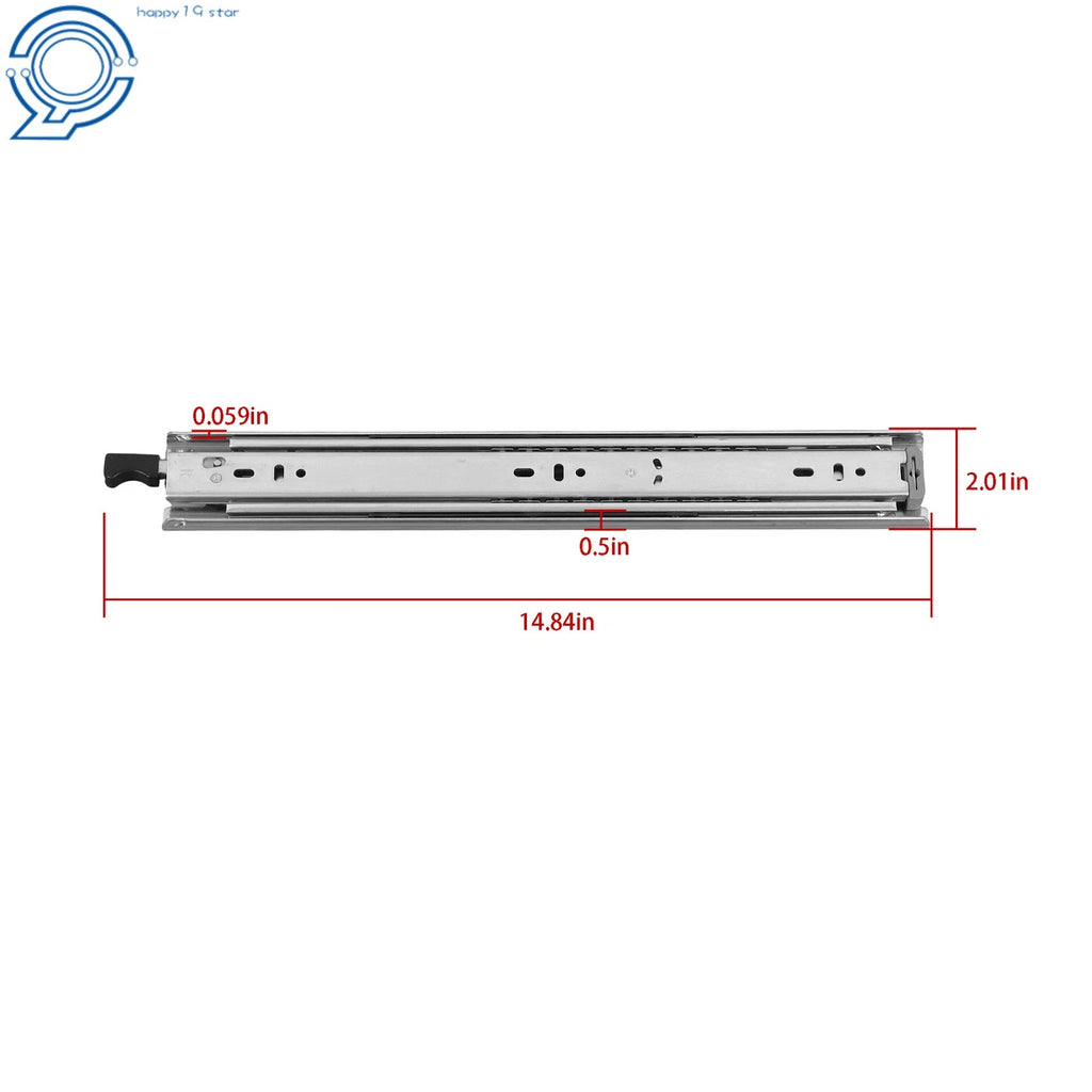 Set of 2 Heavy-Duty Drawer Slides with Lock for Universal Use (14")