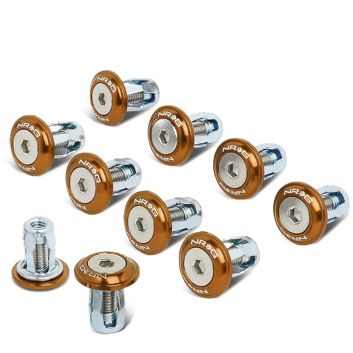 10Pc Fender Washer Dress Up Kit for NRG Innovations (FW-100RG) Rose Gold