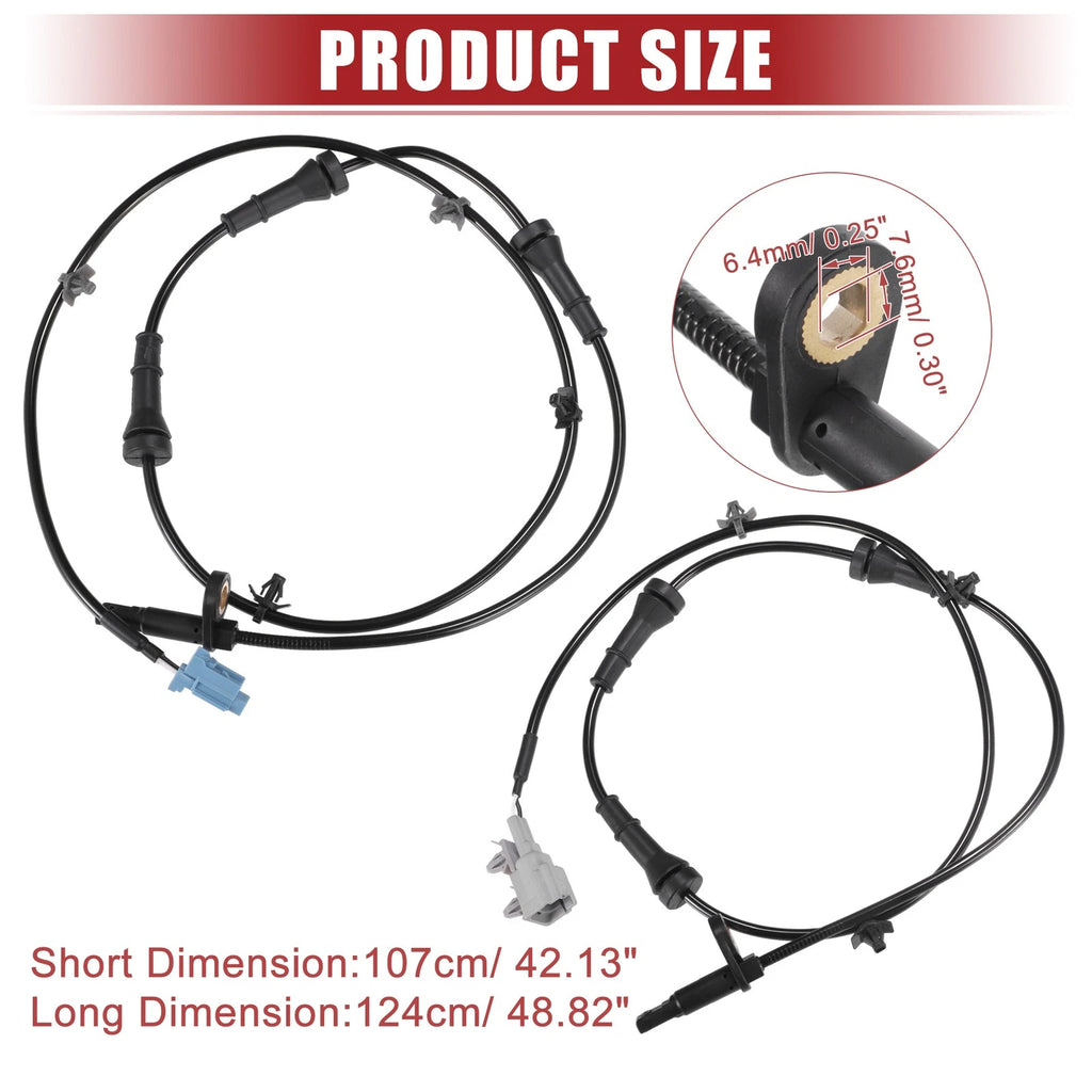 Set of 2 Rear ABS Wheel Speed Sensors for Nissan Murano (No. 479011AA0A/479001AA0A)