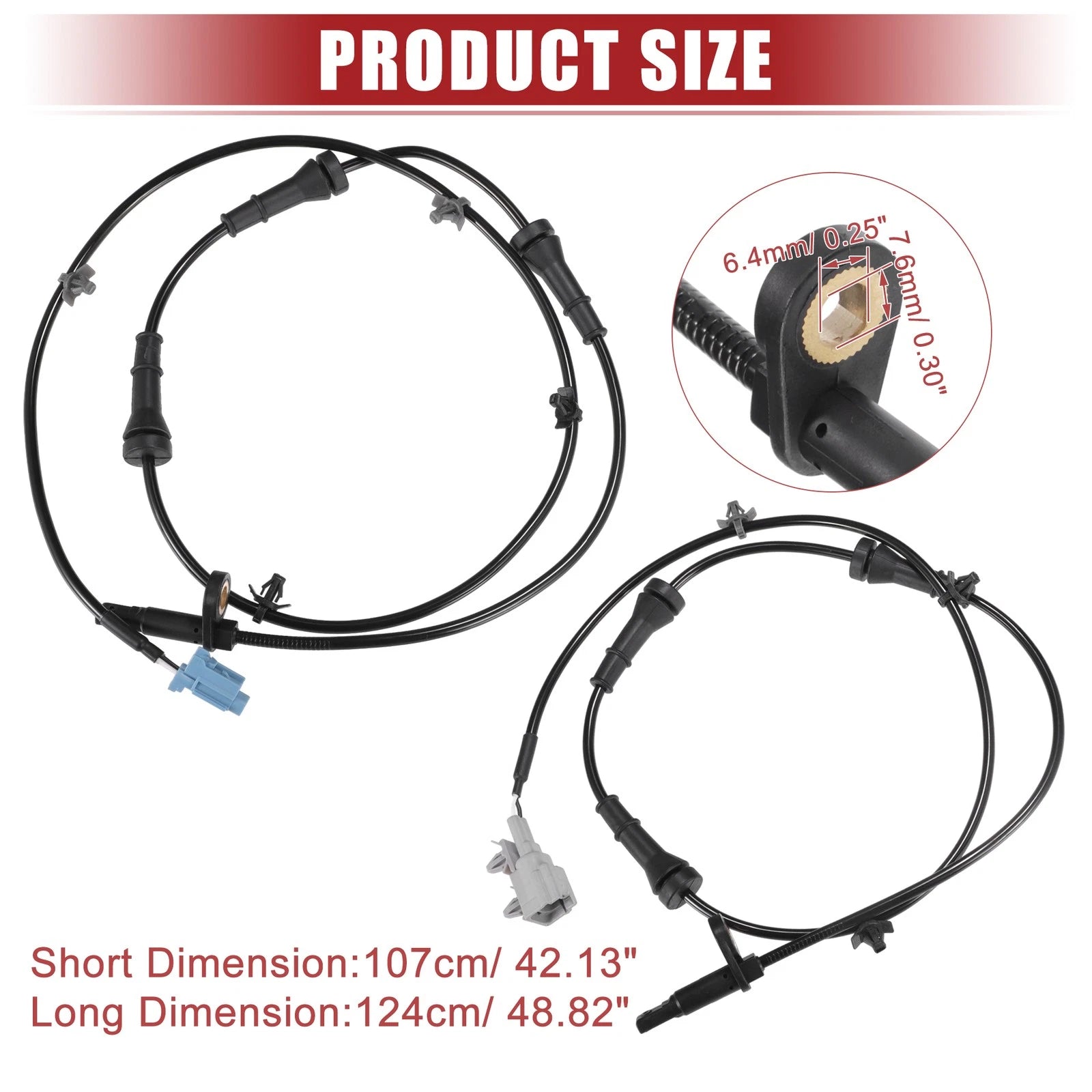 Set of 2 Rear ABS Wheel Speed Sensors for Nissan Murano (No. 479011AA0A/479001AA0A)