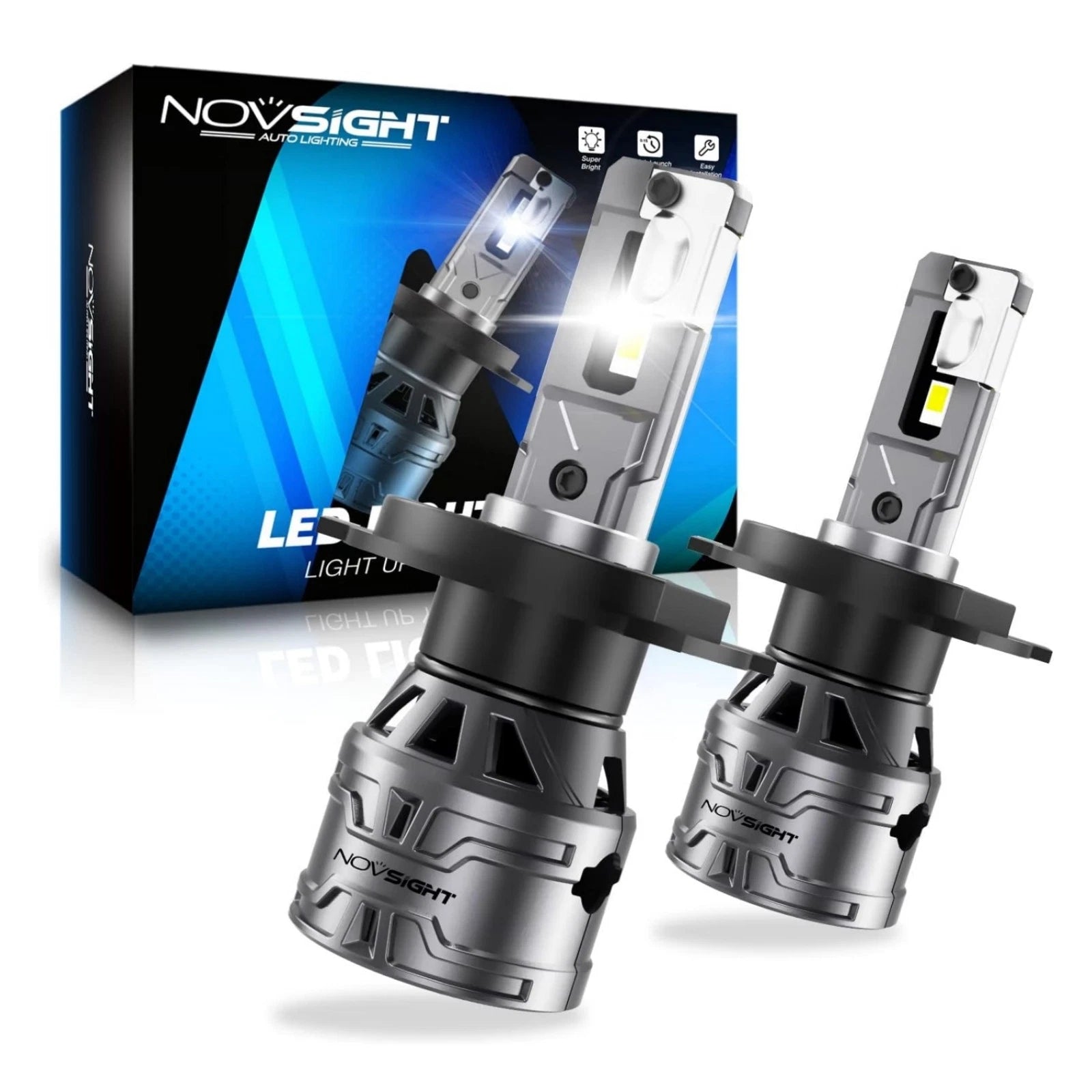 H4 9003 LED Headlight Bulbs for NOVSIGHT (30000LM, 6500K)